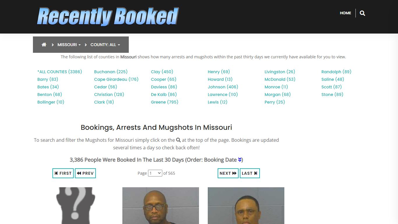 Recent bookings, Arrests, Mugshots in Missouri - Recently Booked